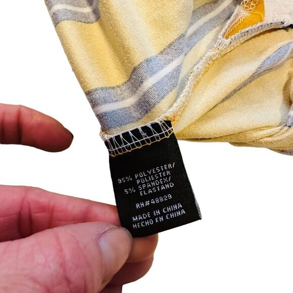 10/$25🦋 LOVE Mustard Yellow & Navy Blue Striped Sleeveless Maxi Dress - Size 1X - Picture 9 of 15